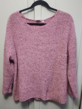 GAP Pink Marled Crewneck Sweater